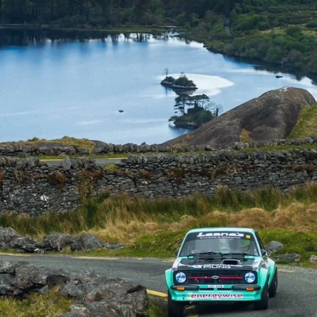 Rally of Lakes rally car on a narrow road